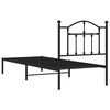 vidaXL Cadre de lit m&eacute;tal sans matelas avec t&ecirc;te de lit noir 90x190 cm