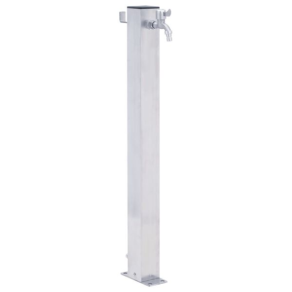 vidaXL Colonne à eau de jardin 40 cm acier inoxydable carré
