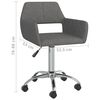 vidaXL Chaise pivotante à manger Gris foncé Tissu