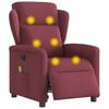 vidaXL Fauteuil de massage inclinable &eacute;lectrique Rouge bordeaux Tissu