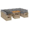vidaXL Salon de jardin avec coussins 10 pcs beige r&eacute;sine tress&eacute;e