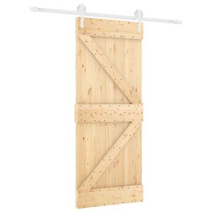 vidaXL Porte coulissante Naturel et Blanc 85 x 210 cm