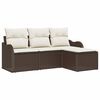 vidaXL Ensemble de canap&eacute; de jardin 4 pcs Marron Poly rotin