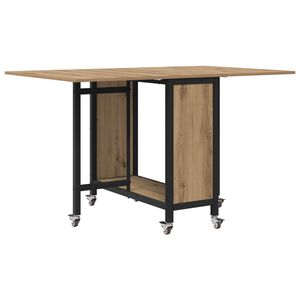 vidaXL Table &agrave; manger pliante avec roulettes 130 x 80 x 76,5 cm