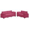 vidaXL Ensemble de canap&eacute; 2 pcs avec coussins velours rouge bordeaux