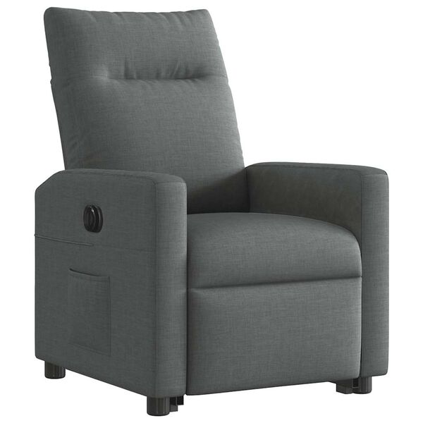 vidaXL Fauteuil inclinable électrique gris foncé tissu