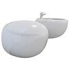 Cuvette WC suspendue et bidet suspendu en c&eacute;ramique Blanc