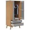 vidaXL Garde-robe OLDEN gris et marron 76,5x53x172 cm bois massif pin