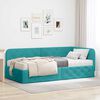 vidaXL Cadre de lit d'angle avec matelas Turquoise 90 x 190 cm Velours