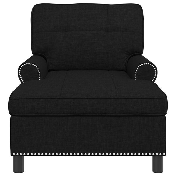 vidaXL Chaise longue avec coussin Noir 91 x 157 x 91 cm tissu