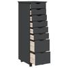 vidaXL Armoire roulante avec tiroirs MOSS gris bois de pin solide