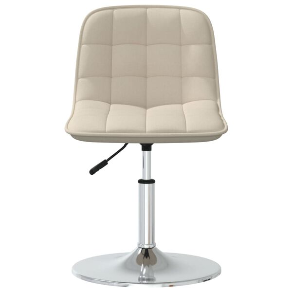 vidaXL Chaises pivotantes &agrave; manger lot de 2 cr&egrave;me tissu