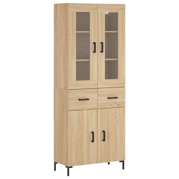 vidaXL Buffet haut Ch&ecirc;ne sonoma 69,5x34x180 cm Bois d'ing&eacute;nierie