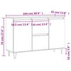 vidaXL Buffet blanc 101,5x35x70 cm bois d'ingénierie