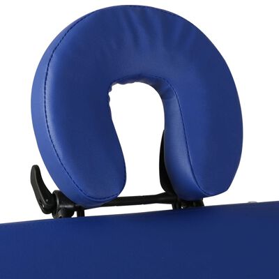 vidaXL Table pliable de massage Bleu 4 zones avec cadre en bois