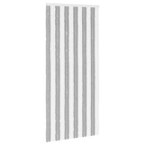 vidaXL Rideau anti-insectes en chenille Gris et blanc 100 x 220 cm
