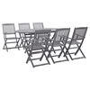 vidaXL Ensemble &agrave; manger de jardin 7 pcs Bois d'acacia massif Gris