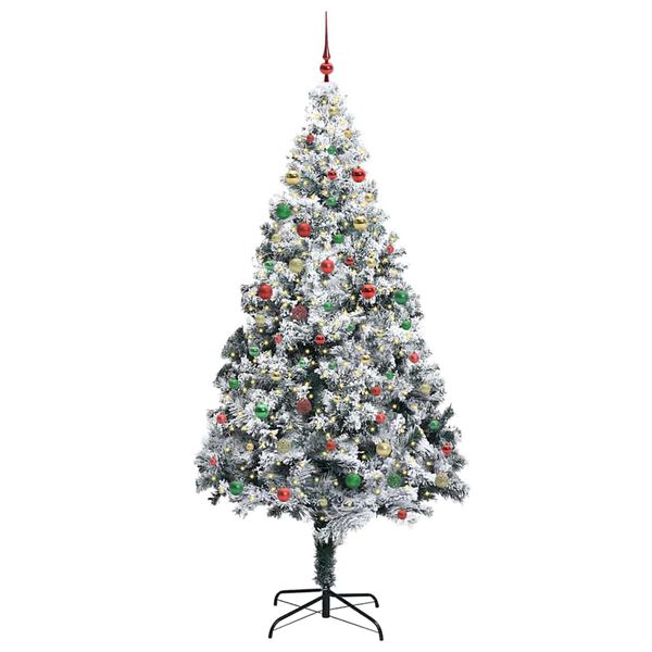 vidaXL Sapin de No&euml;l avec 300 LED avec support Blanc 300 cm PVC