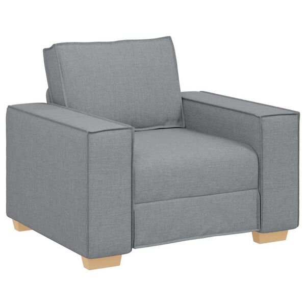 vidaXL Canap&eacute; 3 pcs Gris clair Tissu en lin m&eacute;lang&eacute;