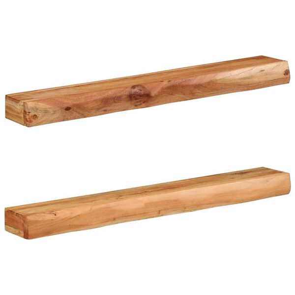 vidaXL &Eacute;tag&egrave;res murales 2 pcs 100x17x8 cm bois massif d'acacia