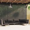 vidaXL Salon de jardin 6 pcs avec coussins Résine tressée Gris foncé
