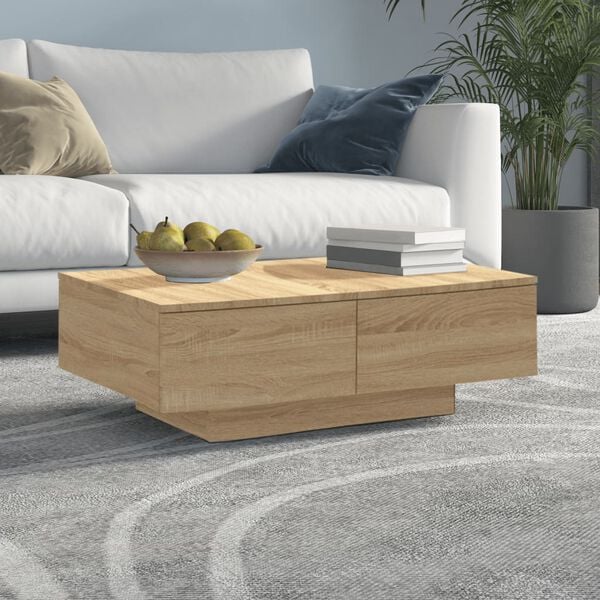 vidaXL Table basse ch&ecirc;ne sonoma 90x60x31 cm bois d'ing&eacute;nierie