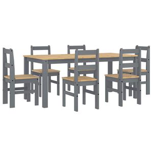 vidaXL Ensemble &agrave; manger PANAMA 7 pcs gris bois de pin massif