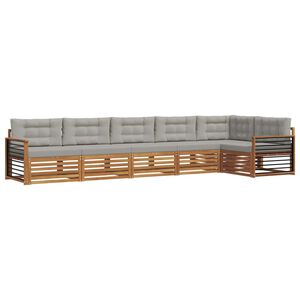 vidaXL Ensemble de canap&eacute;s d'ext&eacute;rieur 6 pc Gris Naturel et Clair
