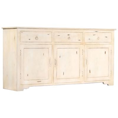 vidaXL Buffet Blanc 160 x 40 x 80 cm Bois de manguier massif