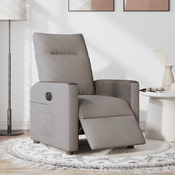 vidaXL Fauteuil inclinable &eacute;lectrique Taupe Tissu