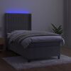 vidaXL Sommier &agrave; lattes de lit matelas LED Gris clair 90x190cm Velours