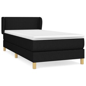 vidaXL Sommier &agrave; lattes de lit et matelas Noir 80x200 cm Tissu