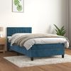 vidaXL Sommier &agrave; lattes de lit avec matelas Bleu fonc&eacute; 90x190 cm