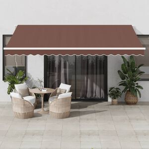 vidaXL Auvent r&eacute;tractable automatique marron 450x350 cm