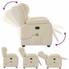 vidaXL Fauteuil de massage inclinable Cr&egrave;me Tissu