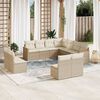 vidaXL Salon de jardin 11 pcs avec coussins beige r&eacute;sine tress&eacute;e