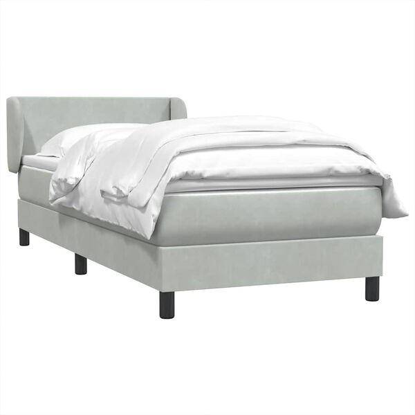 vidaXL Sommier &agrave; lattes de lit et matelas gris clair 80x210 cm velours