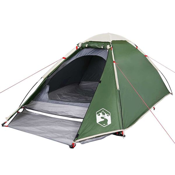 vidaXL Tente de camping &agrave; d&ocirc;me 4 personnes vert imperm&eacute;able
