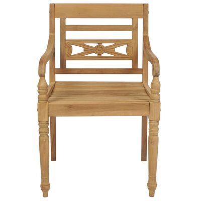 vidaXL Chaises Batavia avec coussins lot de 8 Bois de teck solide