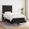vidaXL Sommier &agrave; lattes de lit avec matelas Noir 90x190 cm Tissu