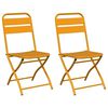 vidaXL Chaise de jardin pliante 2 pc Moutarde Acier enduit de poudre