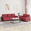 vidaXL Ensemble de canap&eacute;s 2 pcs et coussins Rouge bordeaux Similicuir