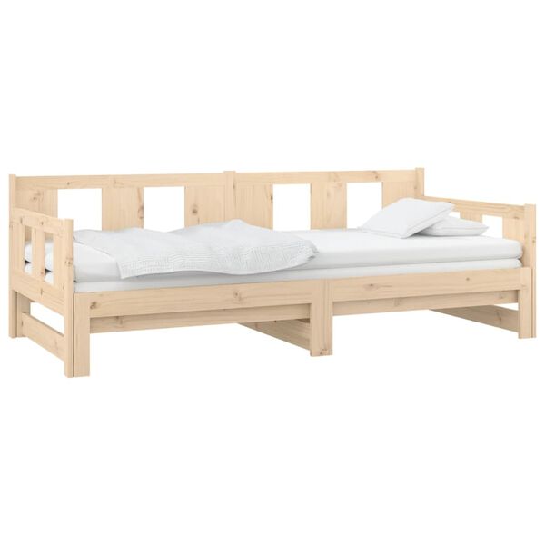 vidaXL Lit coulissant sans matelas bois de pin massif 2x(90x190) cm