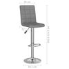 vidaXL Tabourets de bar lot de 2 gris clair tissu