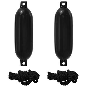 vidaXL Fenders de bateau 2 pc &Oslash; 14 x 50 cm Noir PVC