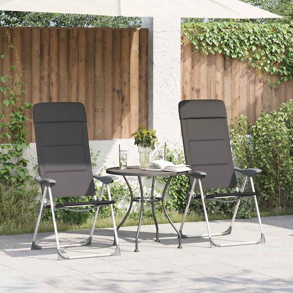 vidaXL Chaise de camping lot de 2 Gris 58x69x111 cm Aluminium