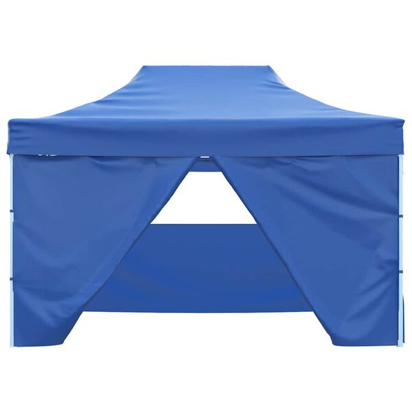 vidaXL Tente de r&eacute;ception pliable avec 4 parois 3x4 m Acier Bleu