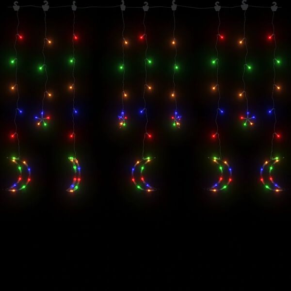vidaXL Guirlande lumineuse étoile et lune avec télécommande 138 LED