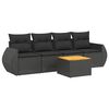 vidaXL Salon de jardin 5 pcs avec coussins noir r&eacute;sine tress&eacute;e
