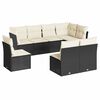 vidaXL Salon de jardin 8 pcs avec coussins noir r&eacute;sine tress&eacute;e